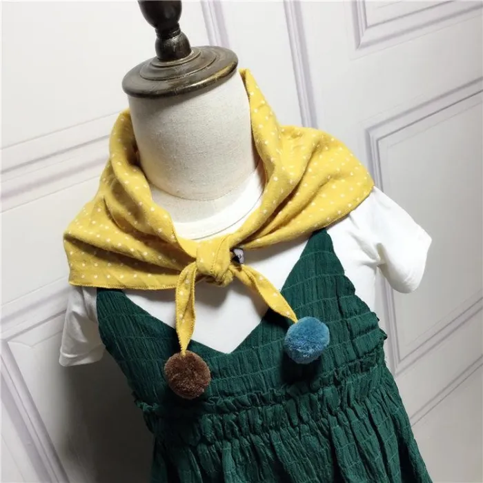 Baby Girls Dot Plaid Triangle Scarves Autumn Winter Boys Girls Shawl