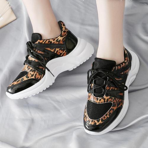 Fashion Women Leopard Printed Flat Heel Sneakers