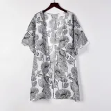 Sex Print Flare Sleeve Bikini Sun-Protective Beach Cardigan