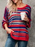 Basic Striped Scoop Neckline Sweater