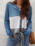 Long Sleeve Knitted Solid Knitted Shirts