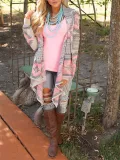 Jacquard Casual Long Sleeve Cardigan