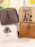 Paris Vintage Canvas Coin Purse