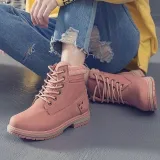 Women Autumn Winter Fur Ankle Boots Waterproof Slip on Shoes Snow Boots