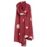 Women's Cotton and Linen Blend Pashmina Scarf Shawl Wrap with Dots Printed