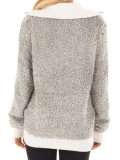 Paneled Long Sleeve Cashmere Sweaters