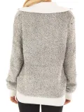Paneled Long Sleeve Cashmere Sweaters