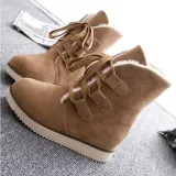 Women Ankle Suede Lace-Up Ski Boots