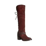 Women Vintage Lace Up Boots European Style Bandage Above Knee Boots