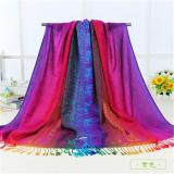 Rainbow Cotton Jacquard Scarves Shawls Silk Scarfs