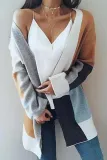 Color Block Ribbed Cardigan