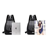 2 in 1 Women Leather Backpack+Crossbody Sling Shoulder Bag