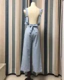 Sexy Backless Sleeveless Linen Jumpsuit