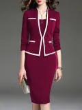 Scoop Neck  Colouring Bodycon Dress   Professional Dress