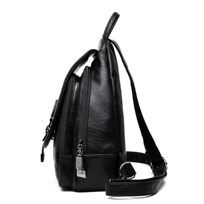 2 in 1 Women Leather Backpack+Crossbody Sling Shoulder Bag