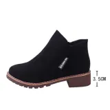 Green Slip-On Women's Suede Ankle Boots