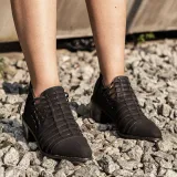 Women Plus Size Faux Leather Booties with Zipper Shoes