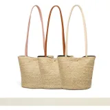 Bag - Ladies One-shoulder Bucket Straw Bag