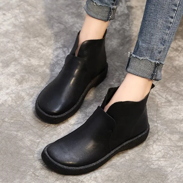 Women Classic Booties Casual Slip On High Quality Shoes