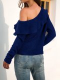 Off Shoulder Long Sleeve Backless Sexy Sweaters