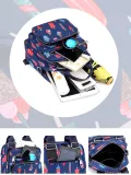 Floral Nylon Zipper Backpacks Crossbody Bags