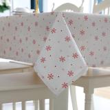 Linen Cotton Christmas Red Snowflakes Washable Tablecloth