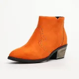 Chunky Heel Closed Toe Women Boots