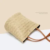 Bag - Ladies One-shoulder Bucket Straw Bag