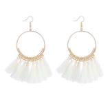 Bohemia Style Colorful Thread Tassel Pendants Big Round Hoop Earring