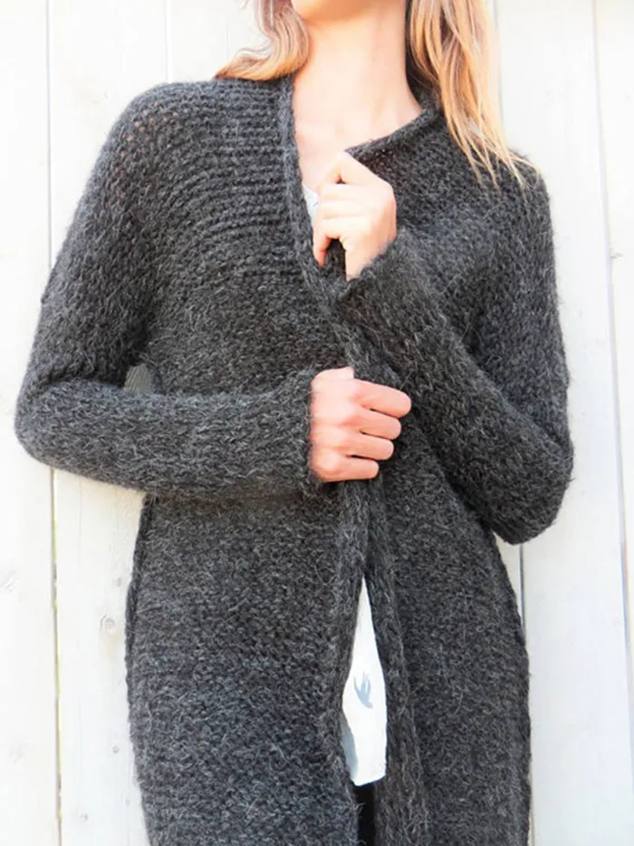 Buttoned Long Sleeve Casual Sweaters Fleece Cardigans