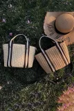 Women's Beach Pull Rope Woven Straw Sling Bag Handbag