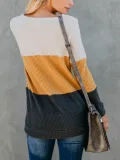 Casual Patchwork Round Neck Sweater