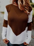 Abstract Knitted Long Sleeve Sweaters Plus Size Pullovers