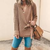 Contracted Temperament Splicing Long Sleeve Cardigan