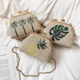 Women's Beach Embroidery Lock Bag Handbag