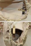 Women's Beach Zipper Woven Straw Sling Bag Handbag