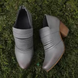Women Vintage Ankle Boots Casual Chic Zipper Boots