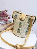 Women's Casual Zipper Woven Straw Leather Crossbody Bag