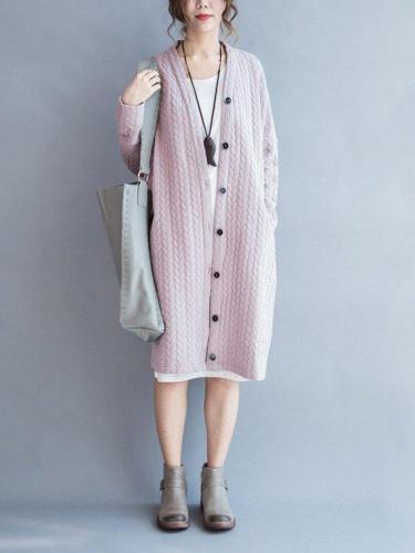 Thickened Long Sleeve Women Baggy casual Cardigan