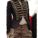 England Suit Collar Decorative Button Pure Color Blazer