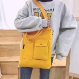 3 Colors With-pockets Canvas Handbag