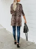 Long And Medium Leopard Loose Cardigan