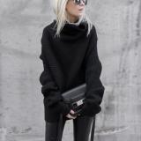 Knitted Autumn And Winter High Neck Loose Sweater