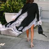Women's Tassel Printed Long Sleeve Loose Cardigans