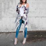 Collarless  Tribal Printed  Long Sleeve Cardigans