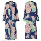 Long-Sleeved Printed Chiffon Blouse