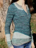 V Neck Wool Blend Long Sleeve Striped Women's Sweaters