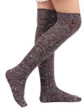 Wool Blend Stockings Female Amazon Student High Socks Buttons Decorative Knit Long Socks