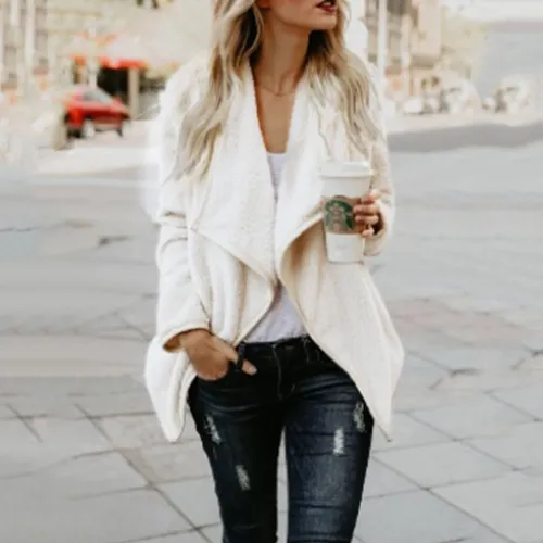 Lapel  Plain Coats