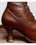 Brown Low Heel Ruched All Season Boots